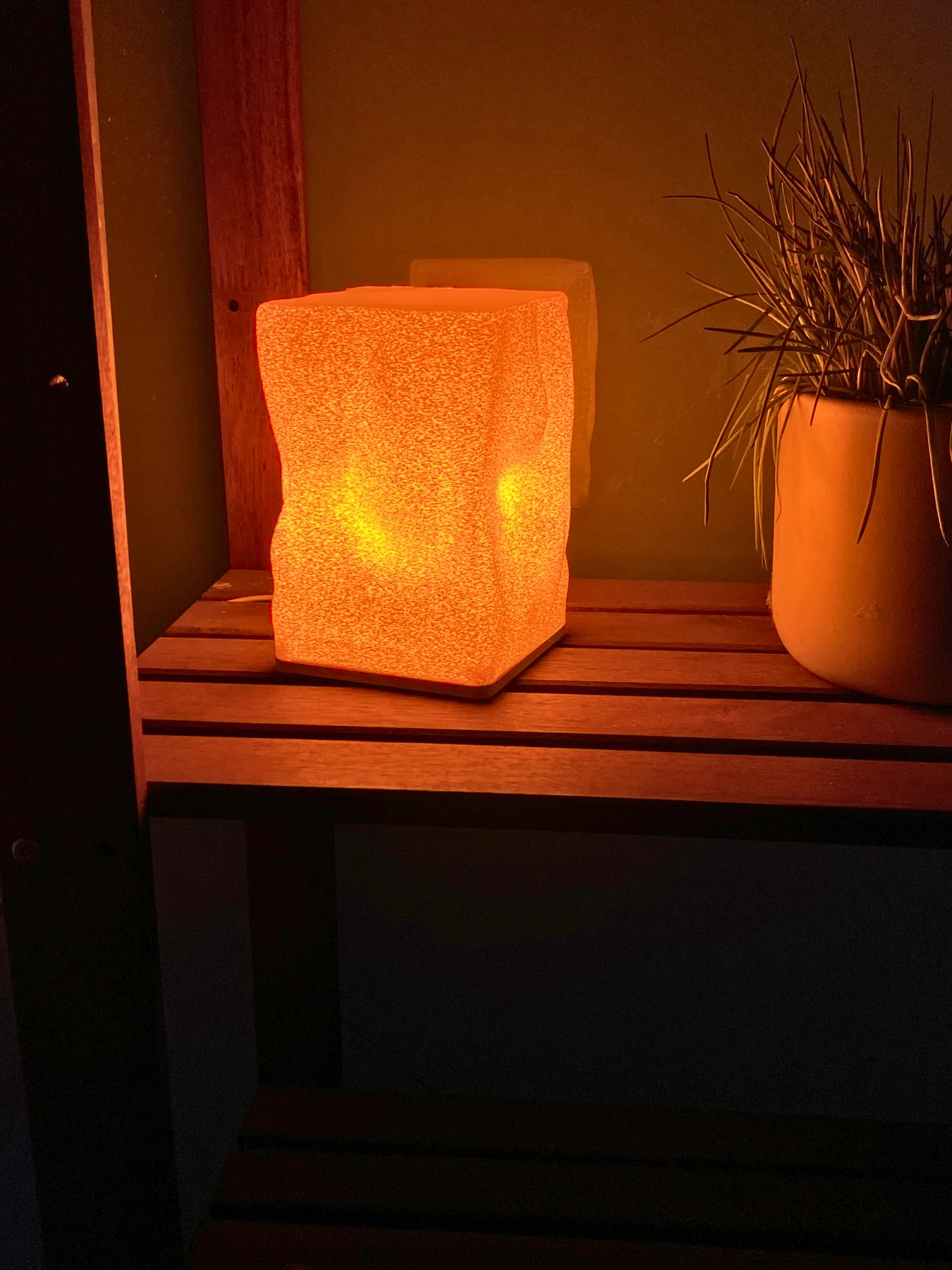 VLIV Wave lamp glowing at night
